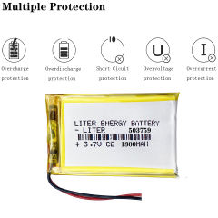 3.7V 1300mAh 503759 BIHUADE Rechargeable Polymer Lithium battery for GPS Bluetooth Headset Mp3 Mp4
