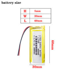 3.7V 503060 1000mAh BIHUADE lithium polymer Rechargeable battery For Bluetooth Headset Speaker