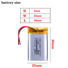 3.7V 500mAh 502540 BIHUADE  Lithium Polyme Rechargeable Battery For Mp3 Mp4 Mp5 GPS DIY PAD DVD E-book bluetooth headset