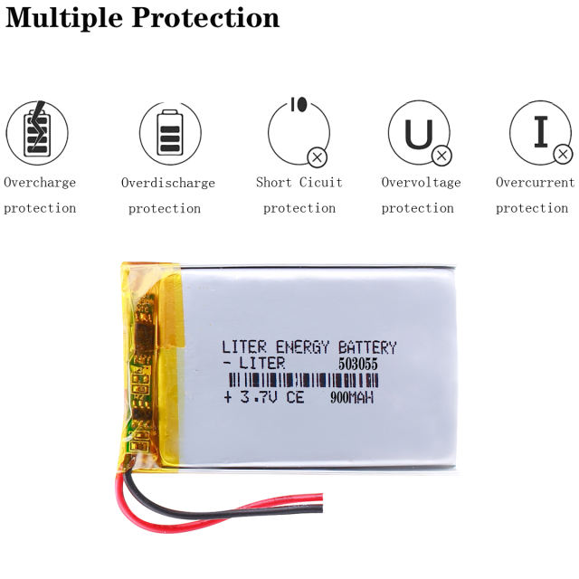 503055 3.7V 900mah Lithium Polymer ion Battery For Instrument Battery Massage Instrument Sound Toy