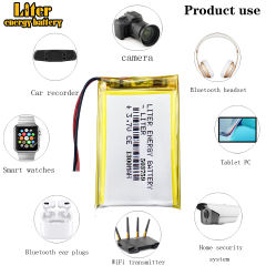 3.7V 1300mAh 503759 BIHUADE Rechargeable Polymer Lithium battery for GPS Bluetooth Headset Mp3 Mp4