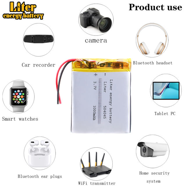 3.7V 1500mAh 504050 Liter energy battery Lithium Polymer LiPo Rechargeable Battery For Mp3 Mp4 GPS PAD DVD DIY E-book bluetooth