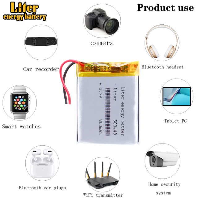 503443 3.7V 800mah Lithium polymer Battery With Protection Board For MP4 MP5 GPS DVD Toy LED Light Headphone