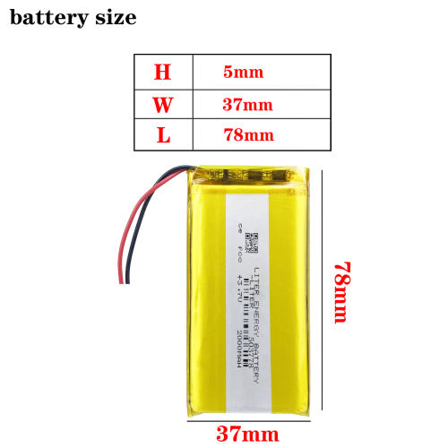 503778 3.7V 2000mAh Liter energy battery Rechargeable Lithium Polymer Battery For Mobile Power Bank DIY Tablet