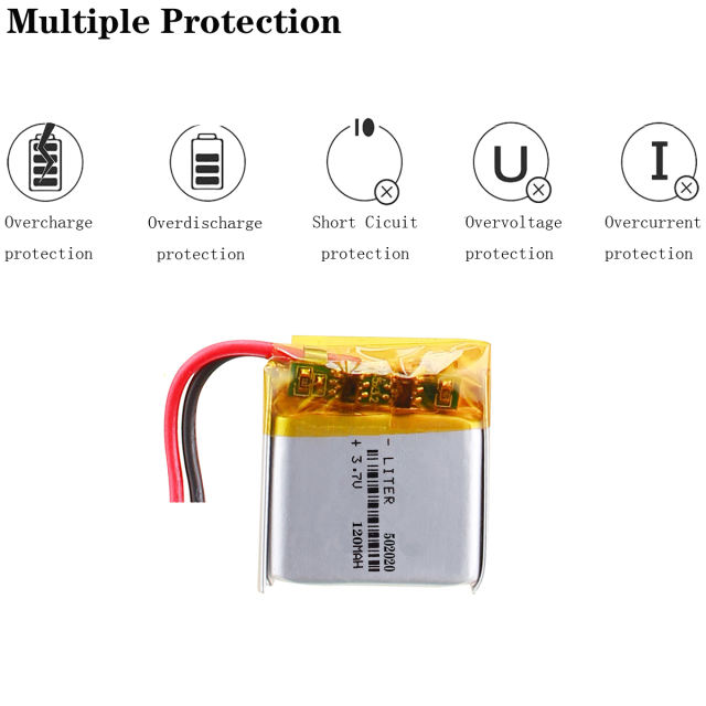 3.7V 120mAh 502020 BIHUADE Lithium Polymer Rechargeable Battery For phone electronic device Bluetooth pen