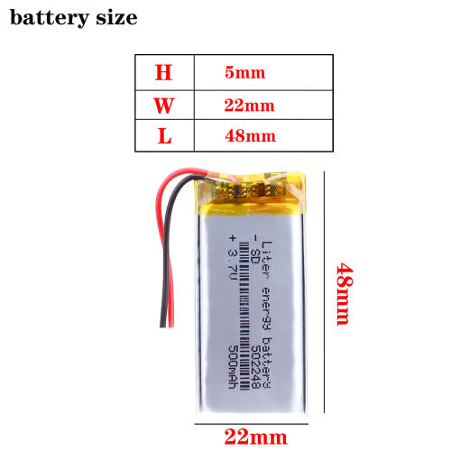 BIHUADE 3.7V 502248 500MAH polymer lithium battery Rechargeable Li-ion Batteries Cell With PCB For MP3 MP4 GPS PDA
