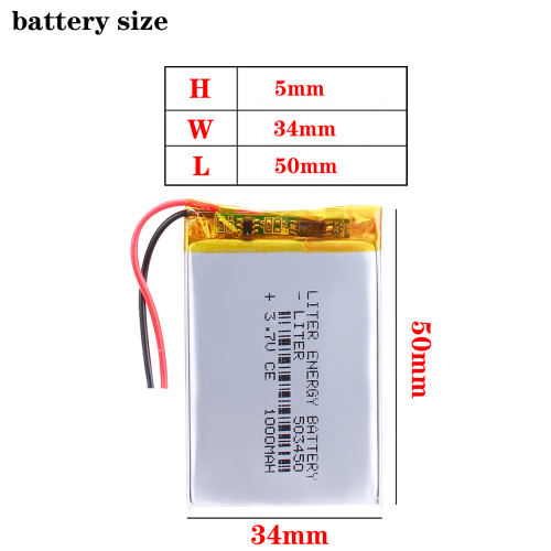 503450 3.7V 1000mAh Liter energy battery Lithium Polymer LiPo Rechargeable Battery li ion cells