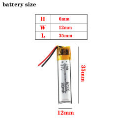 3.7v 300mAh 601235 Liter energy battery lithium li ion polymer rechargeable battery pack for digital products