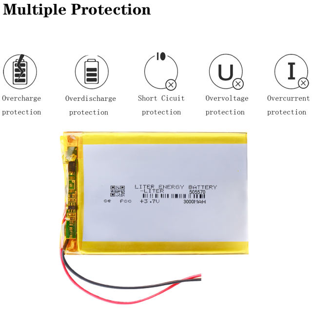 3.7V polymer lithium battery 505570 3000MAH navigator card card mobile power source