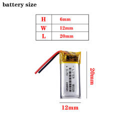 3.7V 100mAh Rechargeable Battery Lithium Polymer 601220 For Anki Overdrive cars bluetooth headset headphone