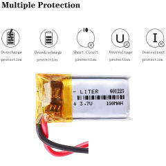 3.7V 150mAH 601225 Liter energy battery polymer lithium ion / Li-ion battery for smart watch,BLUE TOOTH,GPS,mp3,mp4,toy,speaker