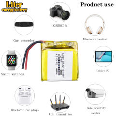 3.7V 400mAh 602626 Liter energy battery Lithium Polymer Rechargeable Battery For GPS  bluetooth headphone headset