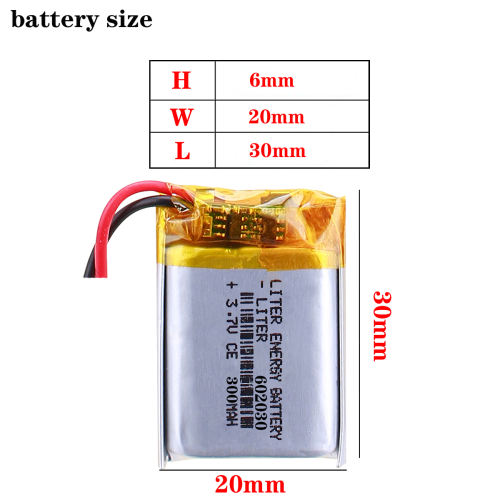 602030 300mAh 3.7V BIHUADE Li-po Polymer li ion Battery for Bluetooth Pen Camera GPS MP5 MP3 MP4