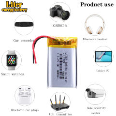 3.7V,600mAH,602540 BIHUADE Li-po Rechargeable battery for DVD,MP3,MP4,TOY,GPS,SMART WATCH,Led Lamp Bluetooth speaker
