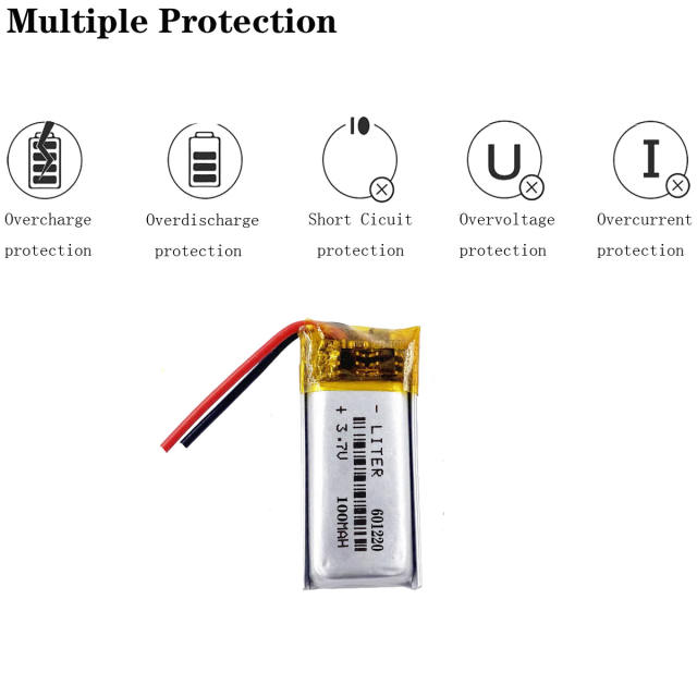 3.7V 100mAh Rechargeable Battery Lithium Polymer 601220 For Anki Overdrive cars bluetooth headset headphone