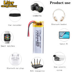 601646 450mAh 3.7V Liter energy battery Li-ion Lithium Polymer Battery for MP5  Toys Smart Watch