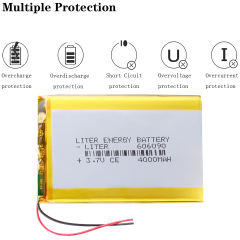 606090 3.7V 4000mah Liter energy battery (polymer lithium ion battery) Li-ion Rechargeable battery for tablet pc MP4 MP5 E-book Camera