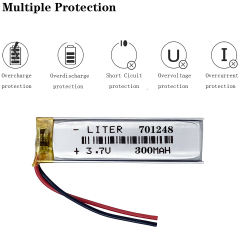 3.7v 300mAh 701248 Liter energy battery lithium li ion polymer rechargeable battery pack for digital products