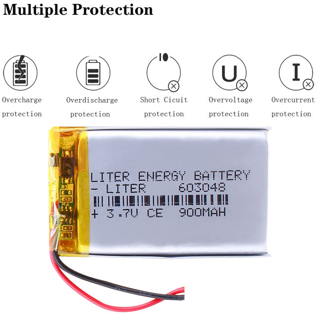 3.7V 900mAH 603048 Liter energy battery Rechargeable polymer lithium ion battery for drone dvr mp5 GPS mp3 mp4 PDA power bank speaker