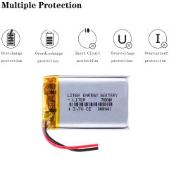 BIHUADE 3.7V 702040 500MAH polymer lithium battery Rechargeable Battery For MP3 MP4 GPS PDA