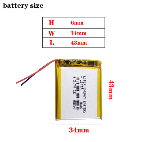 603443  3.7V 850MAH Liter energy battery Li-Po Rechargeable Battery For MP3 MP4 MP5 GPS E-book navigation