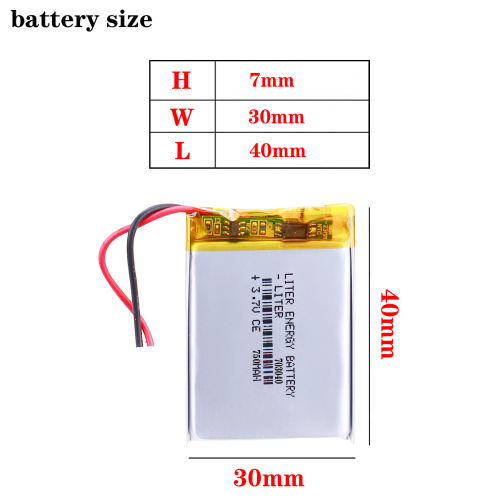 3.7V 703040 750MA BIHUADE Li-Po Battery With PCB For DVD MP3 MP4 MP5 GPS Power Bank Bluetooth GPS Navigator Toy