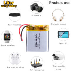 3.7V 703035 800mAh BIHUADE Polymer Lithium ion / Li-ion Battery For GPS Mp3 Mp4 Radio-controlled Electrical Device DVR CAM