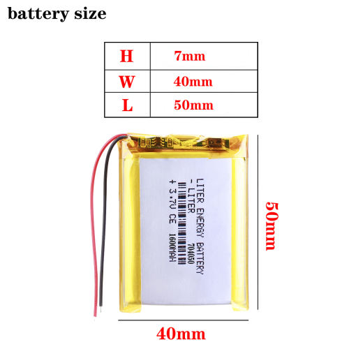 704050 3.7V 1600mAh BIHUADE polymer lithium battery navigation GPS small toys Rechargeable Li-ion Cell For DVD  MP4 MP5 Camera