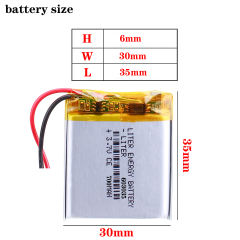 3.7V 603035 700mah Liter energy battery smart home Li-ion battery for dvr GPS mp3 mp4  Bluetooth headset Smart Watch