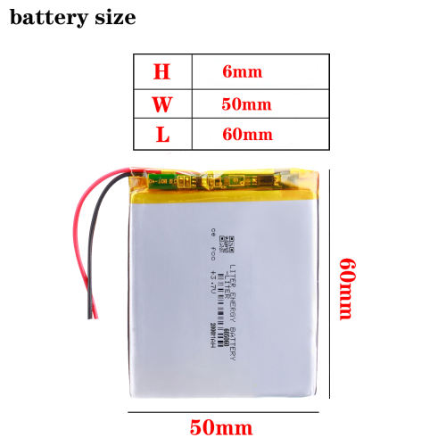 605060 3.7V 2000mAh Liter energy battery Rechargeable Lithium Polymer Battery For Mobile Power Bank DIY Tablet