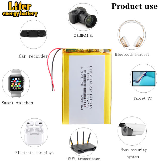 606090 3.7V 4000mah Liter energy battery (polymer lithium ion battery) Li-ion Rechargeable battery for tablet pc MP4 MP5 E-book Camera