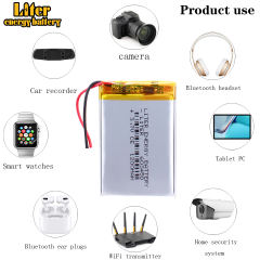 Size 603450 3.7V 1200mah BIHUADE Lithium polymer Battery For MP3 MP4 MP5 GSP DVD LED Light Camera Digital Products