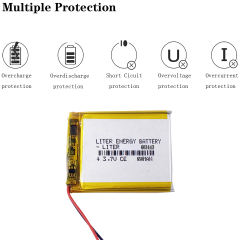 603443  3.7V 850MAH Liter energy battery Li-Po Rechargeable Battery For MP3 MP4 MP5 GPS E-book navigation