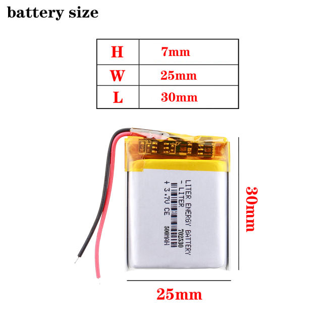 BIHUADE 3.7V 702530 500MAH polymer lithium battery Rechargeable Battery For MP3 MP4 GPS PDA