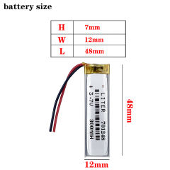 3.7v 300mAh 701248 Liter energy battery lithium li ion polymer rechargeable battery pack for digital products