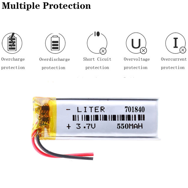 550mah 3.7v 701840 Liter energy battery Lithium Polymer Li-Po li ion Rechargeable Battery cells For Mp3 MP4 MP5 GPS