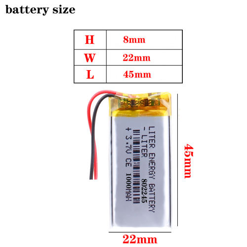 3.7V 802245 1000mAh BIHUADE lithium polymer Rechargeable battery For Bluetooth Headset Speaker