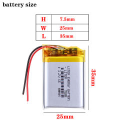 3.7V 752535 600mah Liter energy battery lithium-ion polymer battery quality goods of CE FCC ROHS certification authority