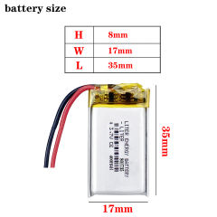 3.7V 400mAh 801735 Liter energy battery Lithium Polymer Rechargeable Battery For GPS  bluetooth headphone headset