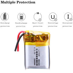 3.7V 230mAh 801525 polymer lithium battery for remote control car key car alarm battery