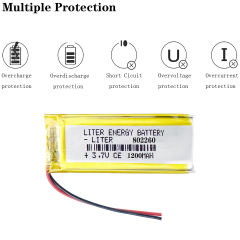 Liter energy battery 3.7V 1200MAH 802260 Lithium Polymer LiPo Rechargeable Battery For Mp3 headphone PAD DVD bluetooth camera