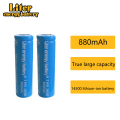 8pcs Liter energy battery 3.7V Li-ion 14500 Rechargeable 880mAh Capacity Lithium Battery for LED Flash Light Bike Headlamp