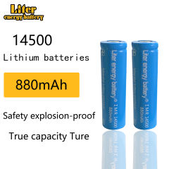 2pcs Liter Energy Battery 3.7v 14500 Battery 880mah Li-ion Rechargeable Battery For Led Flashlight Toys Bicycle Lamp Headlamp