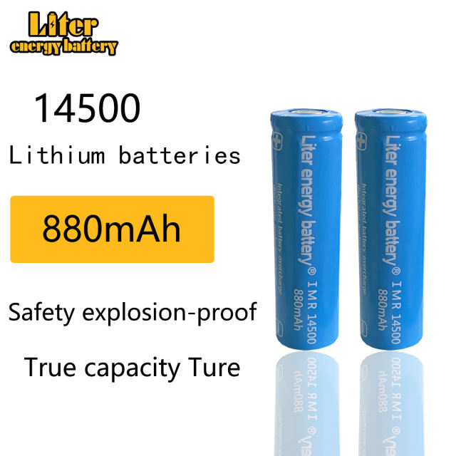 10pcs Liter Energy Battery 3.7v 880mah 14500 Li-ion Rechargeable Battery For Led Flashlight Headlamp Bicycle Lamp