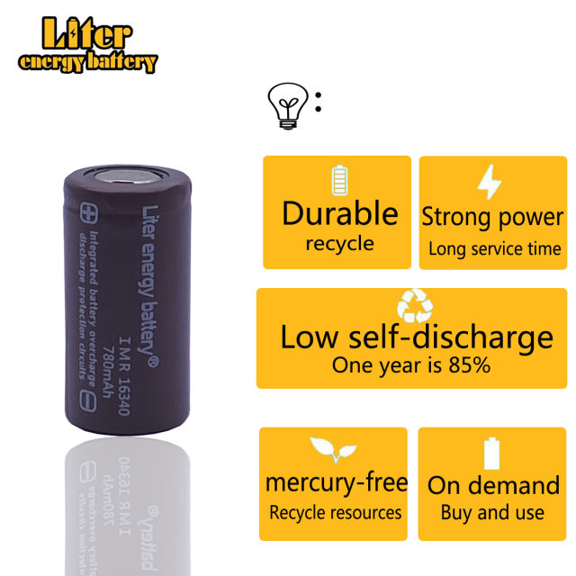 10 Pcs Liter Energy Battery Rcr 123 16340 780mah 3.7v Li-ion Rechargeable Battery Lithium Batteries With Retail Package