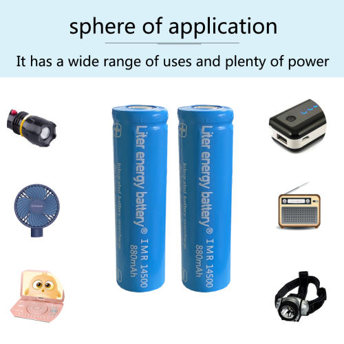 8pcs Liter energy battery 3.7V Li-ion 14500 Rechargeable 880mAh Capacity Lithium Battery for LED Flash Light Bike Headlamp
