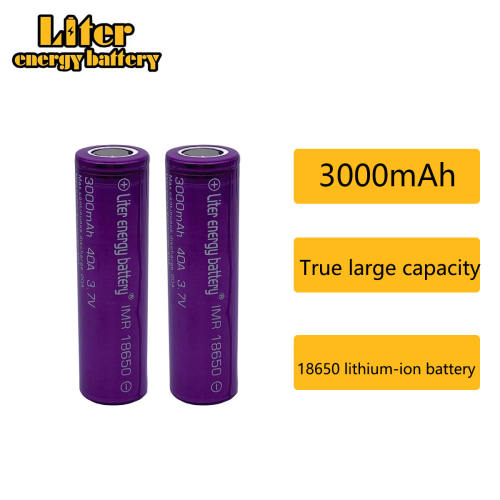 2PCS Electronic Cigarettes Rechargable 3.7V 18650 Battery Liter energy battery 3000Mah 40A Battery AA For E-Cigarettes BOX MOD VAPE