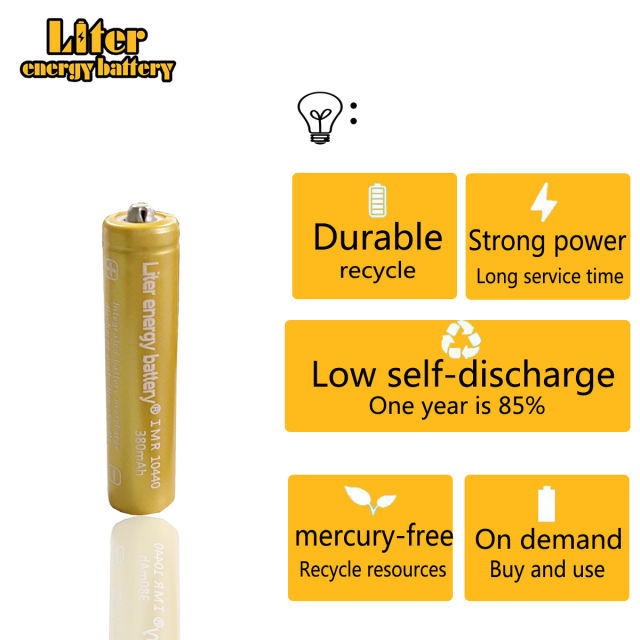 4pcs Liter Energy Battery 3.7v 380mah High Capacity 10440 Li-ion Rechargeable Battery Aaa Battery For Led Flashlights Headlamps