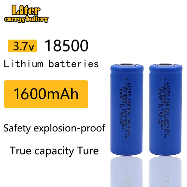 2pcs/lot 18500 Batteries 18490 Real 1600mAh Li-ion Lithium 3.7V Rechargeable FlashLight Torch Battery Power Bank LED Energy