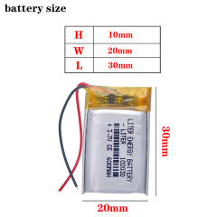102030 600mah 3.7V Lithium Polymer Battery For Headset Electric Toothbrush Laptop Rechargeable Li-polymer Battery